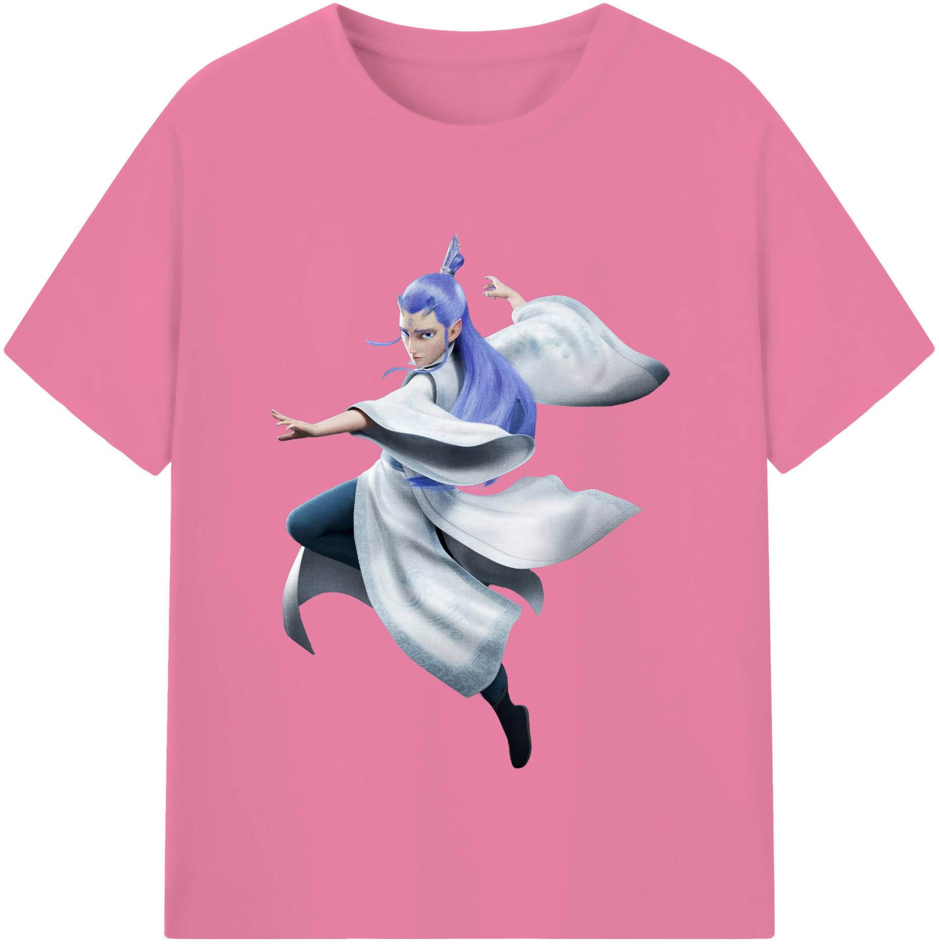 （画像用） Ne Zha 2 ナタ 魔童の大暴れ 綿100％半袖Tシャツ（フロントプリント）